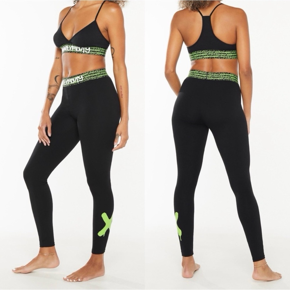 Savage x Fenty Forever Savage Black Graffiti High Rise Workout Yoga Leggings
